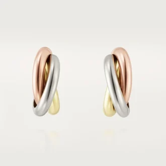 Trinity Hoop Earrings in Tricolor Gold | Cartier Us