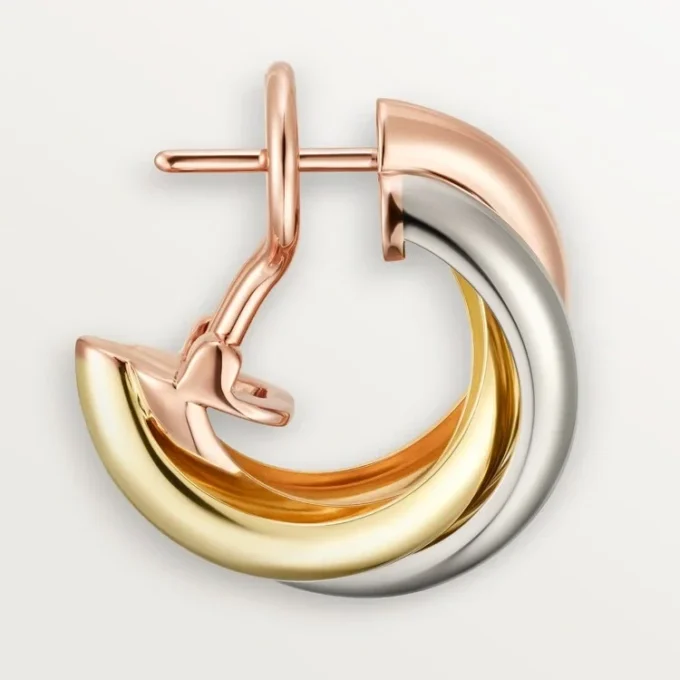 Trinity Hoop Earrings in Tricolor Gold | Cartier Us