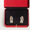 Trinity Hoop Earrings in Tricolor Gold | Cartier Us