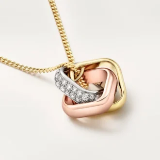 Trinity Pendant, Cushion-Shaped, Half-Paved