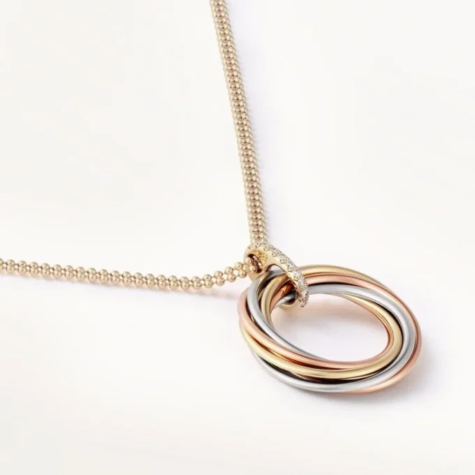 Trinity Pendant, Seven Rows, Diamonds