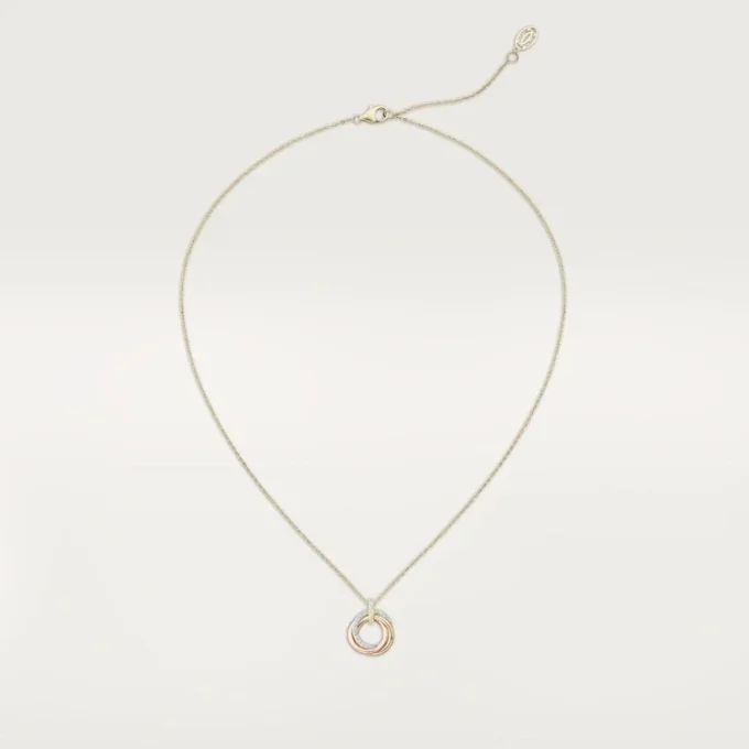 Trinity Pendant, Small Model, Half-Paved