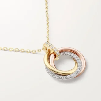 Trinity Pendant, Small Model, Half-Paved