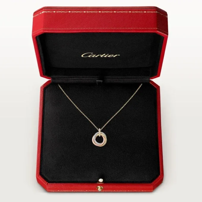 Trinity Pendant, Small Model, Half-Paved
