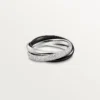 Trinity Ring, Ceramic, Small Model, Half-Paved Trinity Ring, Ceramic, Small Model, Half-Paved