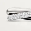 Trinity Ring, Ceramic, Small Model, Half-Paved Trinity Ring, Ceramic, Small Model, Half-Paved