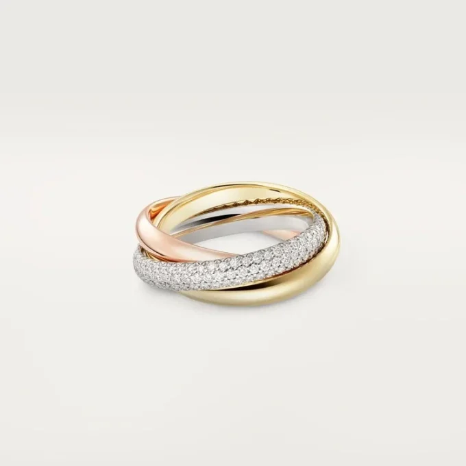 Trinity Ring, Classic Model, Half-Paved Trinity Ring, Classic Model, Half-Paved