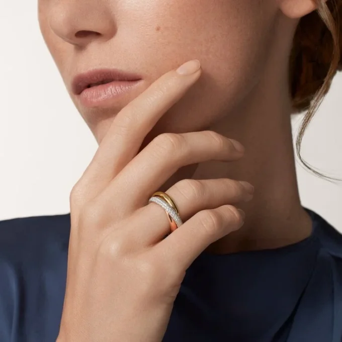 Trinity Ring, Classic Model, Half-Paved Trinity Ring, Classic Model, Half-Paved