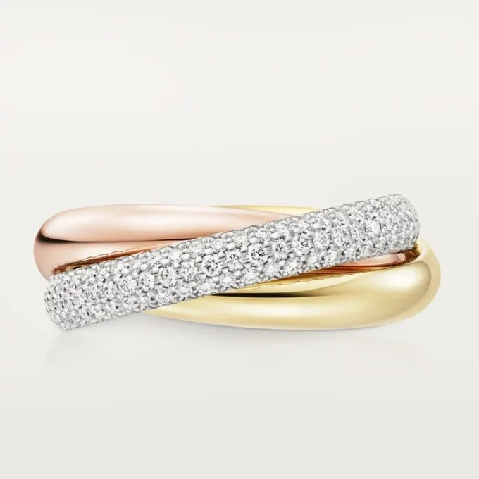 Trinity Ring, Classic Model, Half-Paved Trinity Ring, Classic Model, Half-Paved