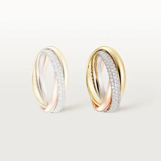 Trinity Ring, Classic Model, Half-Paved Trinity Ring, Classic Model, Half-Paved