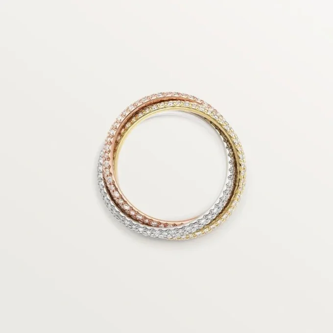 Trinity Ring, Classic Model, Paved Trinity Ring, Classic Model, Paved
