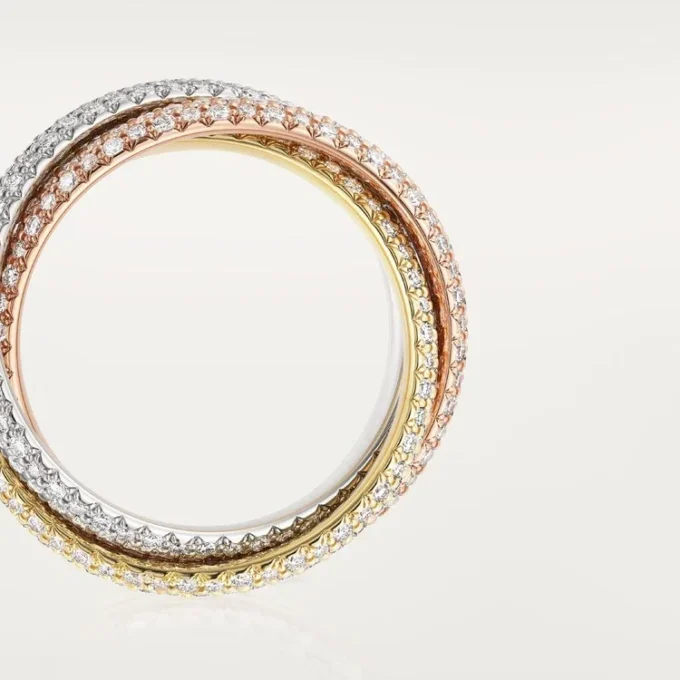 Trinity Ring, Classic Model, Paved Trinity Ring, Classic Model, Paved