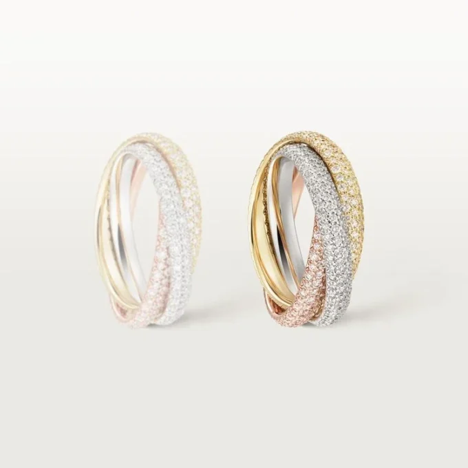 Trinity Ring, Classic Model, Paved Trinity Ring, Classic Model, Paved