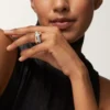 Trinity Ring, Cushion-Shaped, Large Model, Half-Paved