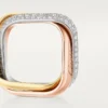 Trinity Ring, Cushion-Shaped, Large Model, Half-Paved