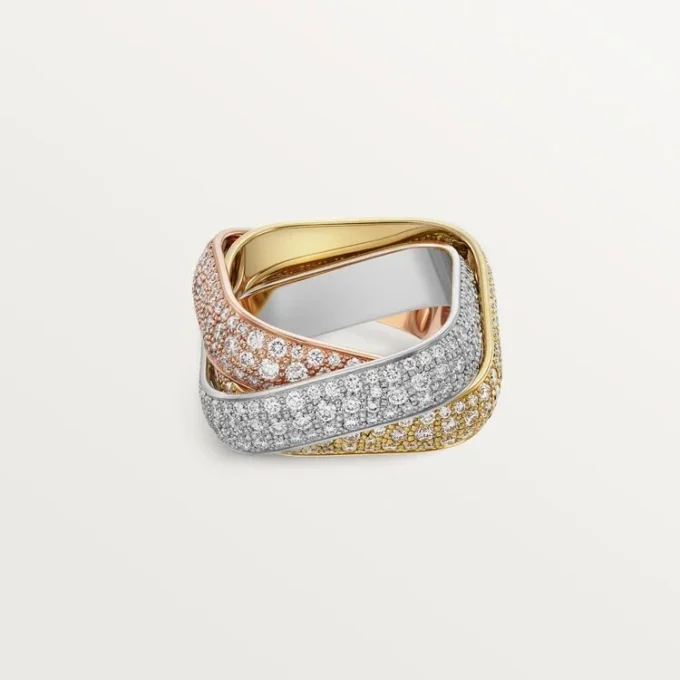Trinity Ring, Cushion-Shaped, Large Model, Paved