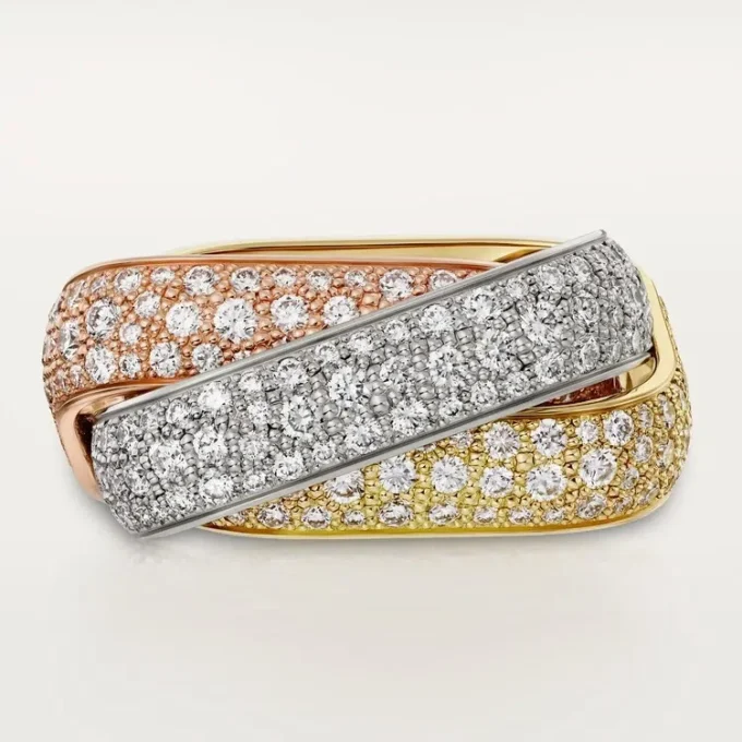Trinity Ring, Cushion-Shaped, Large Model, Paved