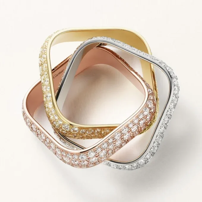 Trinity Ring, Cushion-Shaped, Large Model, Paved