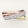 Trinity Ring, Cushion-Shaped, Medium Model, Half-Paved Trinity Ring, Cushion-Shaped, Medium Model, Half-Paved