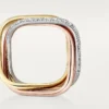Trinity Ring, Cushion-Shaped, Medium Model, Half-Paved Trinity Ring, Cushion-Shaped, Medium Model, Half-Paved