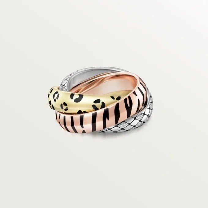 Trinity Ring, Lacquer, Half-Paved Trinity Ring, Lacquer, Half-Paved