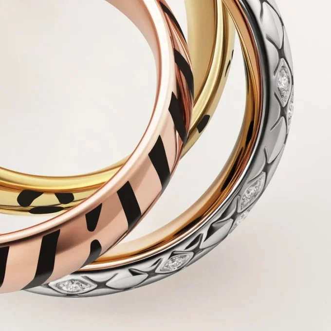 Trinity Ring, Lacquer, Half-Paved Trinity Ring, Lacquer, Half-Paved