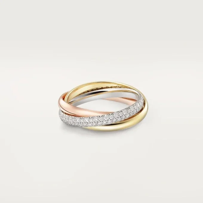 Trinity Ring, Small Model, Half-Paved Trinity Ring, Small Model, Half-Paved