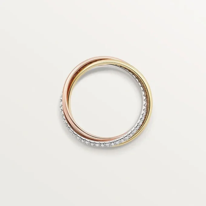 Trinity Ring, Small Model, Half-Paved Trinity Ring, Small Model, Half-Paved