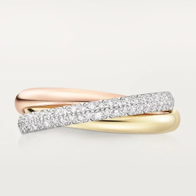 Trinity Ring, Small Model, Half-Paved Trinity Ring, Small Model, Half-Paved