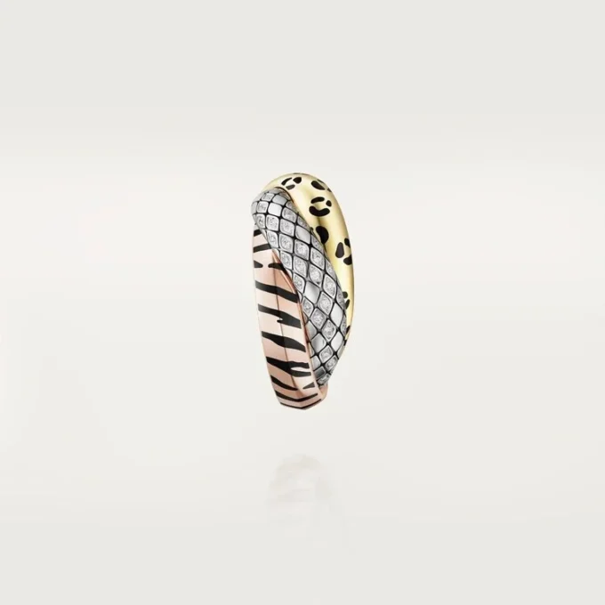 Trinity Single Earring, Lacquer, Half-Paved Trinity Single Earring, Lacquer, Half-Paved