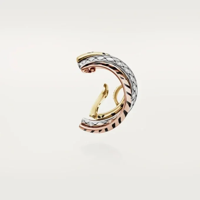 Trinity Single Earring, Lacquer, Half-Paved Trinity Single Earring, Lacquer, Half-Paved