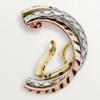 Trinity Single Earring, Lacquer, Half-Paved Trinity Single Earring, Lacquer, Half-Paved