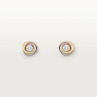 Trinity Stud Earrings, 2 Diamonds