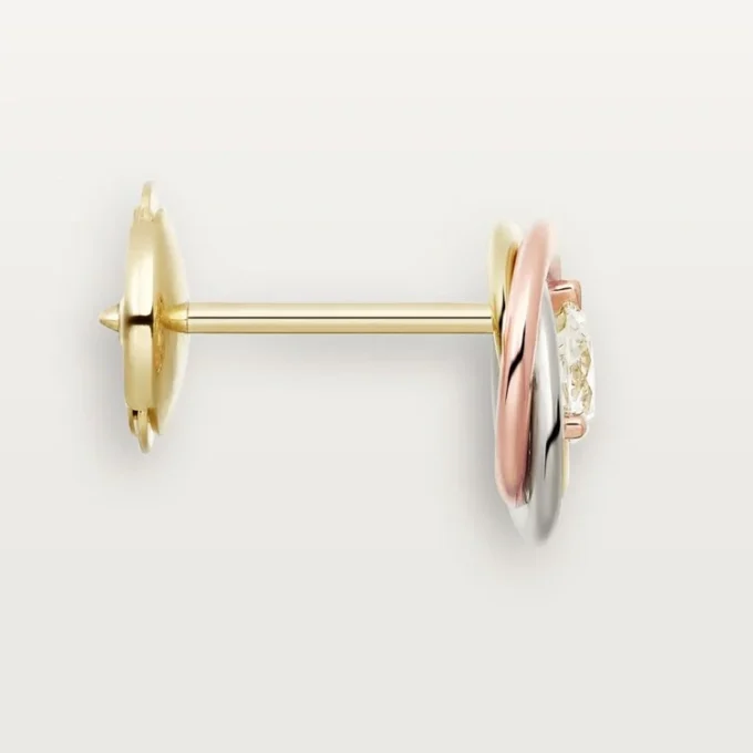 Trinity Stud Earrings, 2 Diamonds