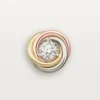 Trinity Stud Earrings, 2 Diamonds