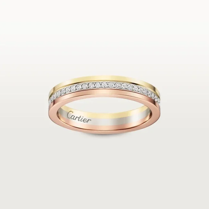 Trinity Wedding Band – White Gold, Yellow Gold, Pink Gold, Diamonds – Cartier