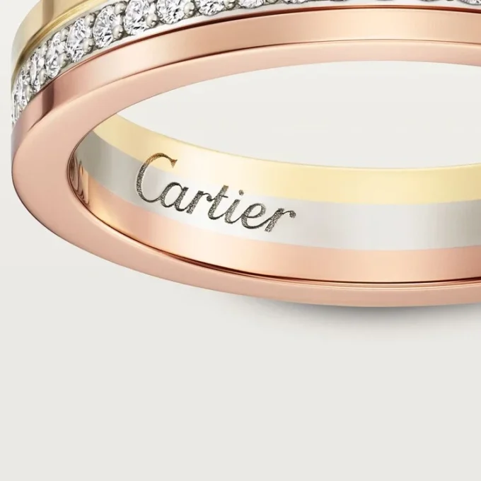 Trinity Wedding Band – White Gold, Yellow Gold, Pink Gold, Diamonds – Cartier