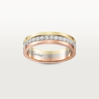 Vendome Louis Cartier Wedding Band, 4.8 Mm Width, Paved