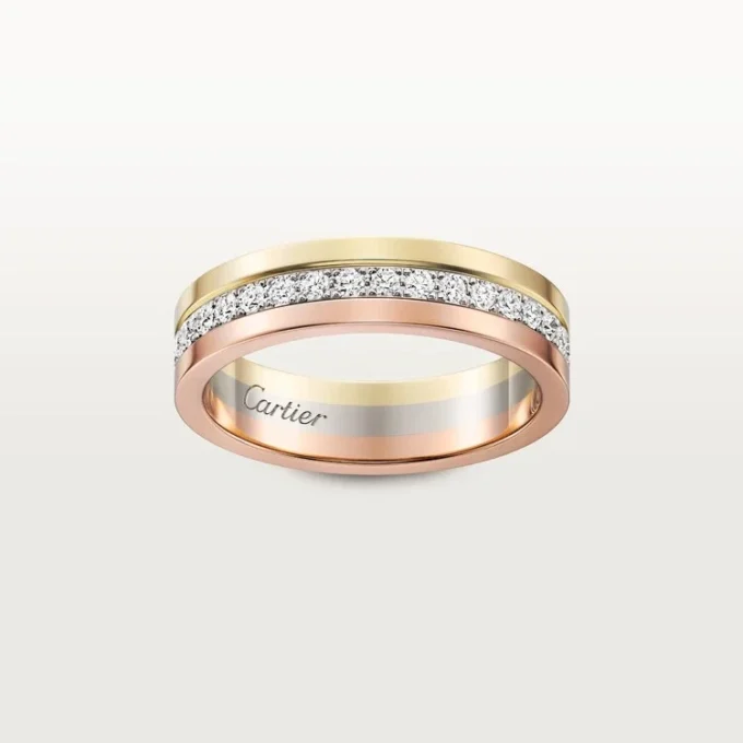 Vendome Louis Cartier Wedding Band, 4.8 Mm Width, Paved Vendome Louis Cartier Wedding Band, 4.8 Mm Width, Paved