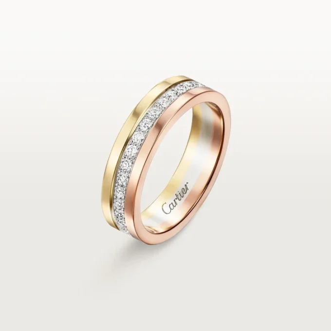 Vendome Louis Cartier Wedding Band, 4.8 Mm Width, Paved Vendome Louis Cartier Wedding Band, 4.8 Mm Width, Paved